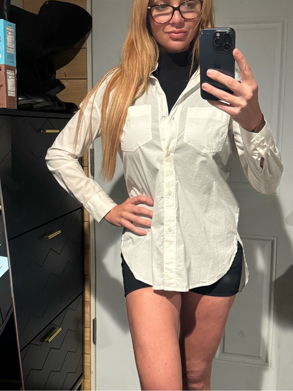 a.n.a White Collared Shirt NWOT